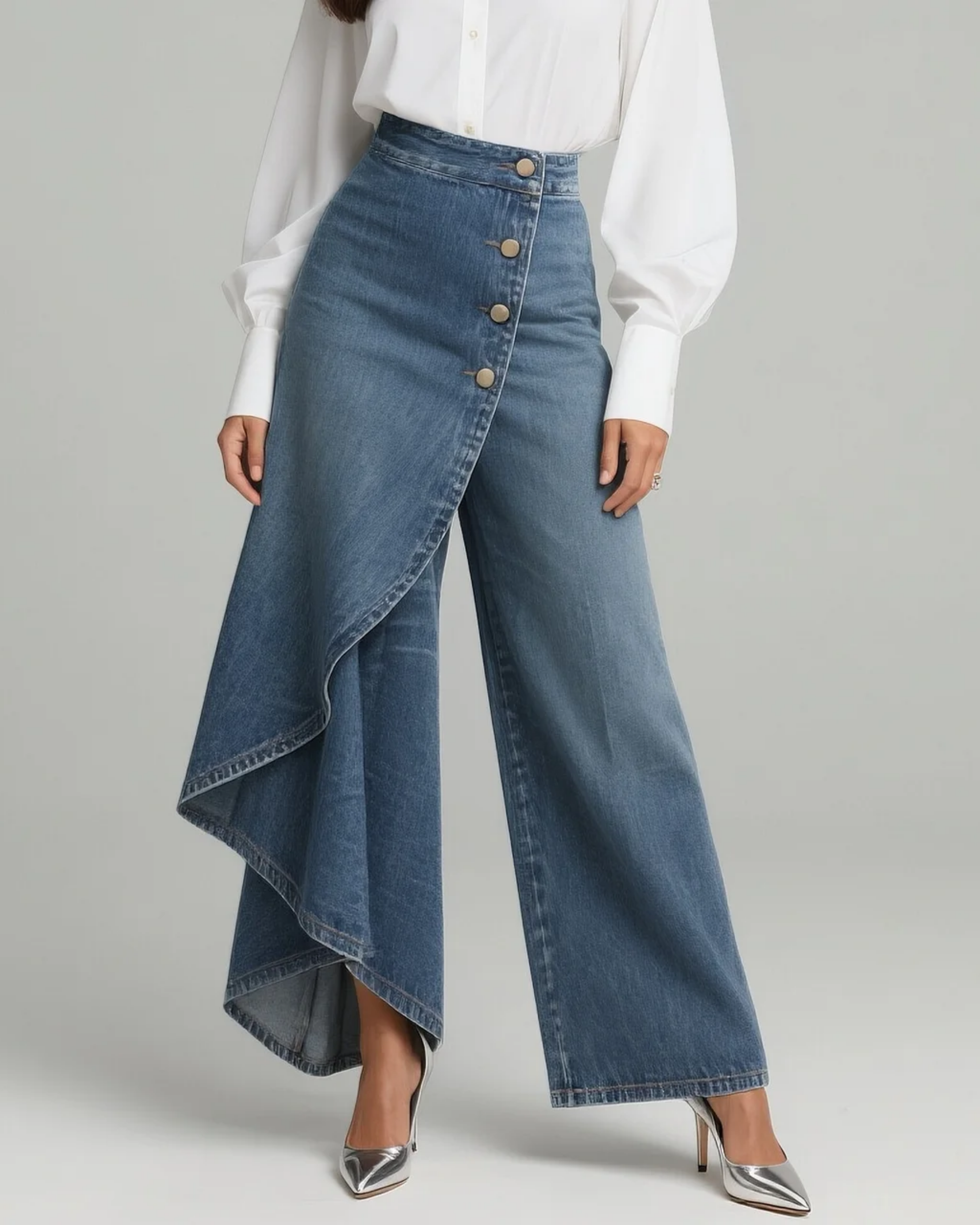 Amélie & Rose | The Calvra Denim Wrap Trouser