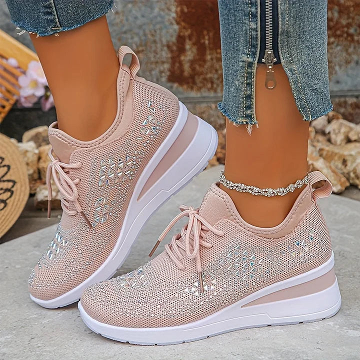 Amélie & Rose™ | Orthopaedic Trainers with Sparkling Rhinestones