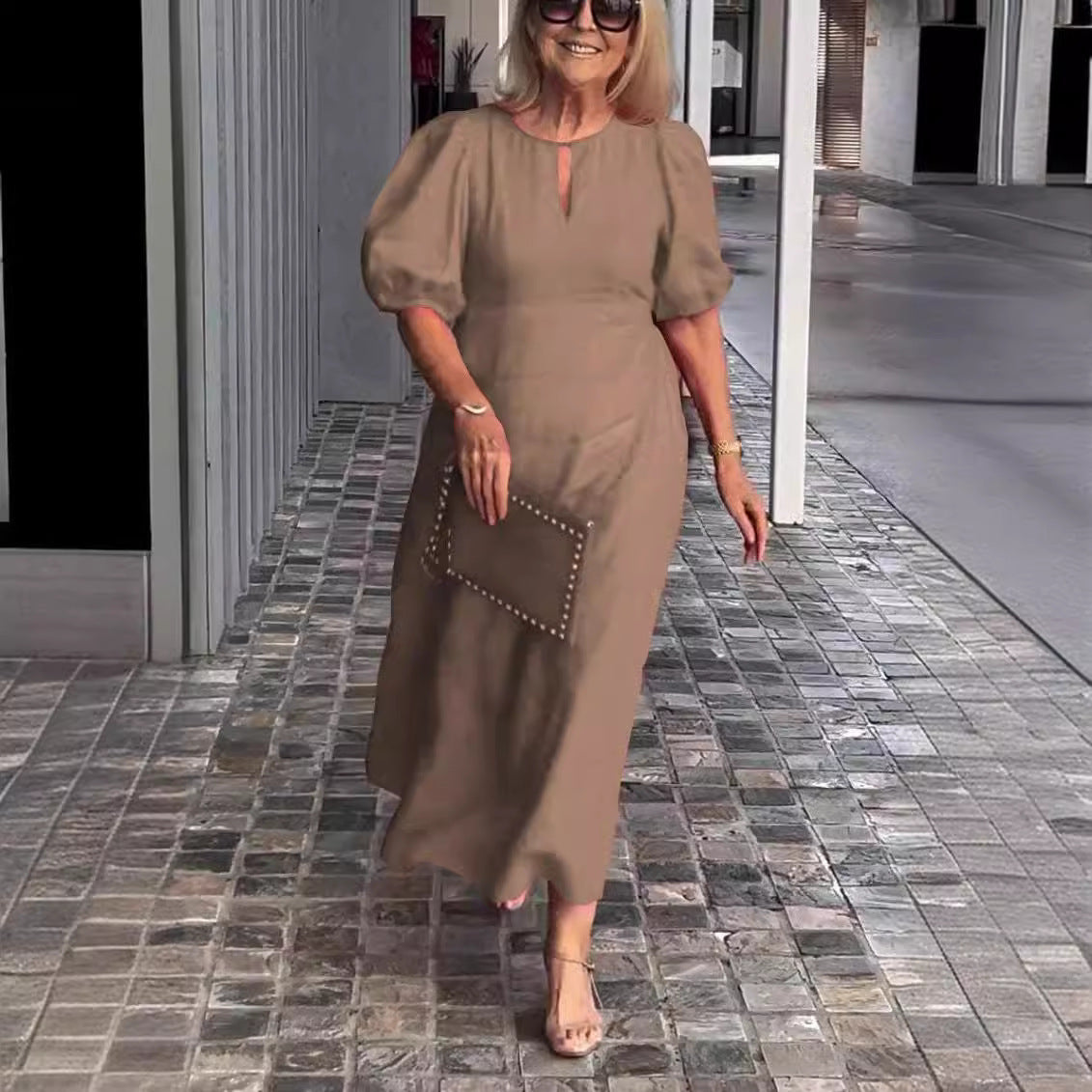 Amélie & Rose™ | Juliana Elegant Puff-Sleeve Dress