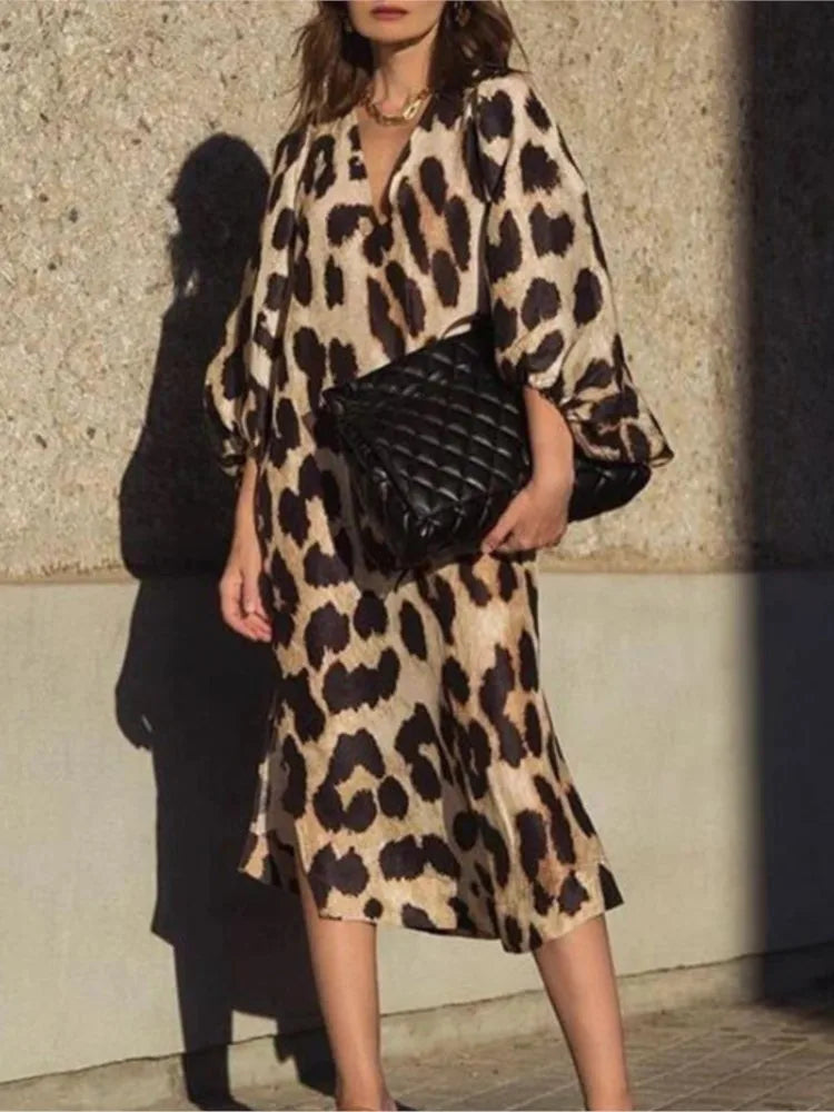 Amélie & Rose™ | Havilah Leopard Print Dress