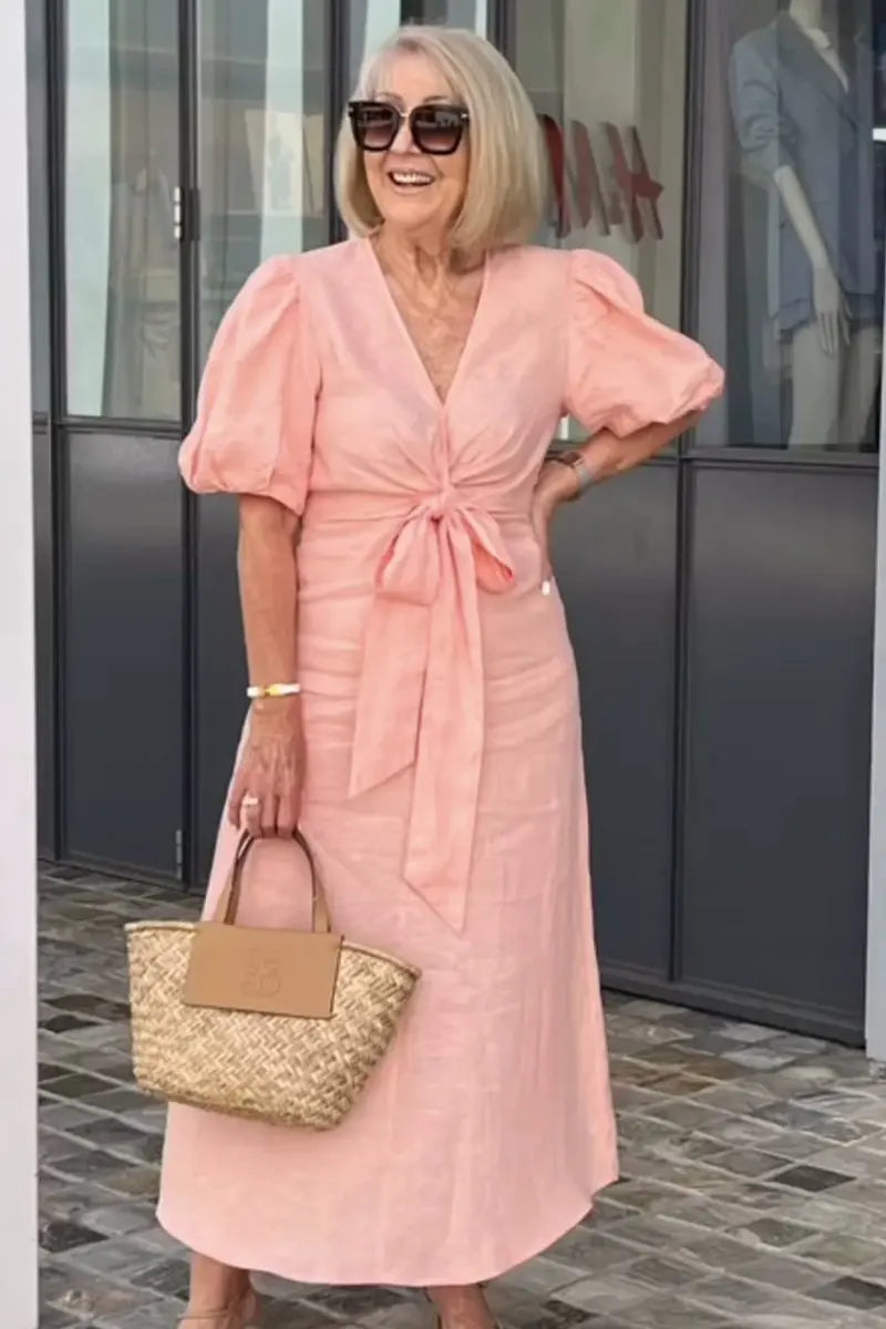 Amélie & Rose™ | Natasha Elegant V-Neck Dress