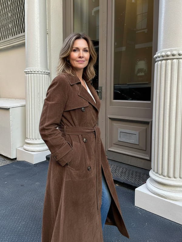 Amélie & Rose™ | Suede Trench Coat