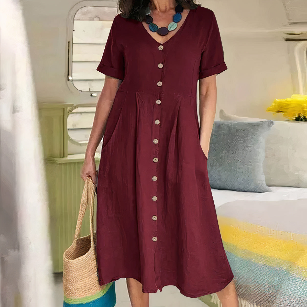 Amélie & Rose™ | Briar Effortless Buttoned Dress
