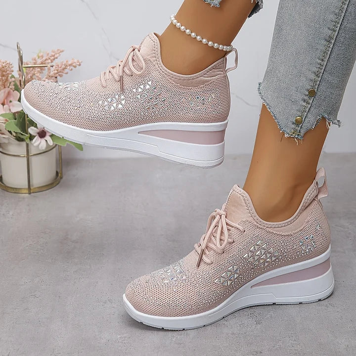 Amélie & Rose™ | Orthopaedic Trainers with Sparkling Rhinestones