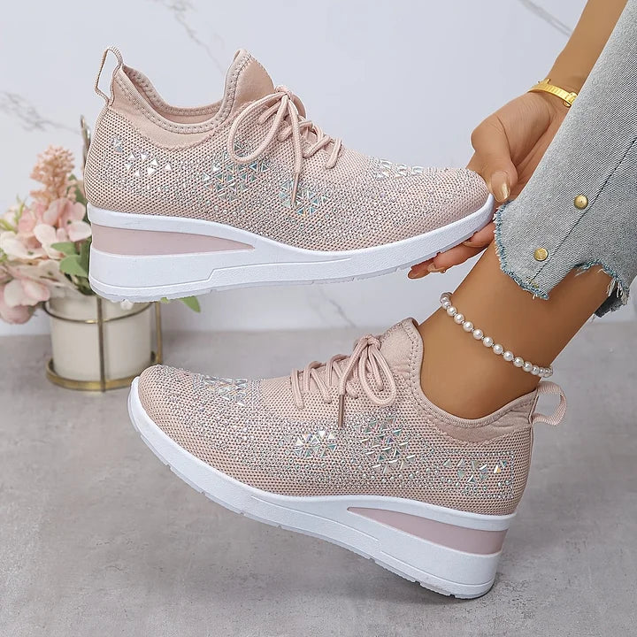 Amélie & Rose™ | Orthopaedic Trainers with Sparkling Rhinestones