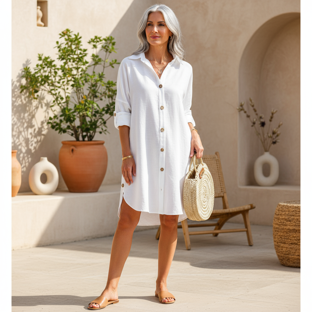 Amélie & Rose™ | Claribel Button-Up Shirt Dress