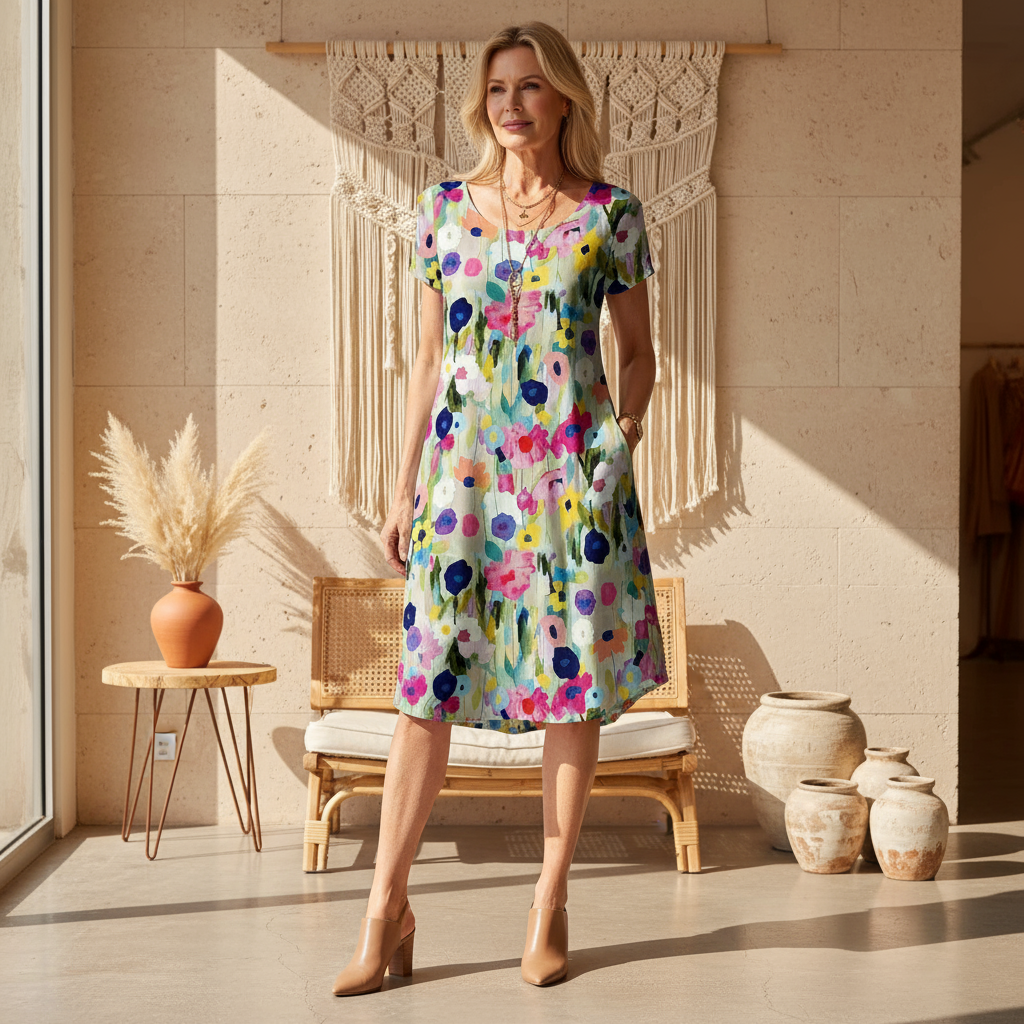 Amélie & Rose™ | Priya Watercolor Bloom Dress