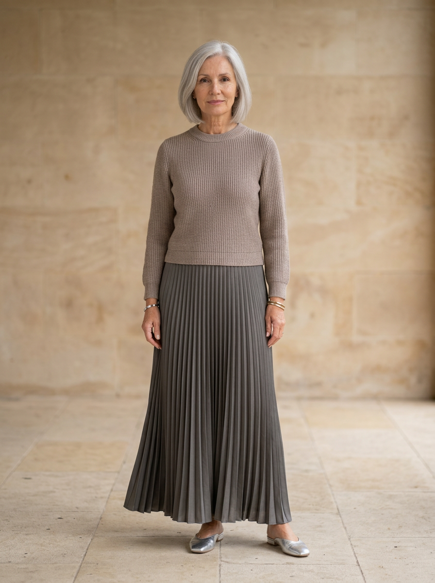 Amélie & Rose | Maxi dress with jumper and pleated skirt