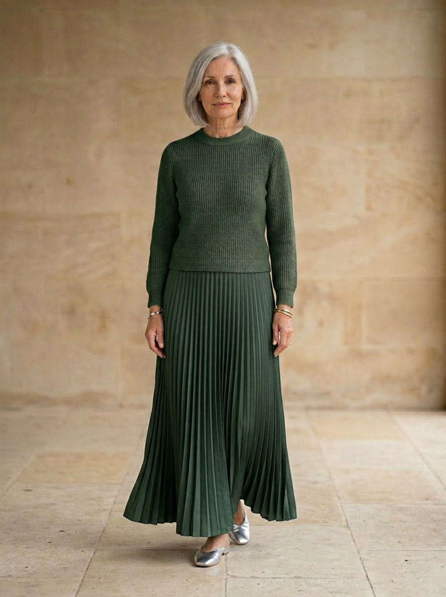 Amélie & Rose | Maxi dress with jumper and pleated skirt