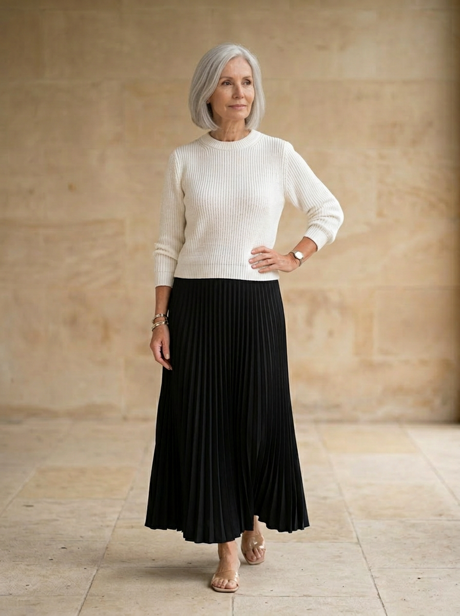 Amélie & Rose | Maxi dress with jumper and pleated skirt