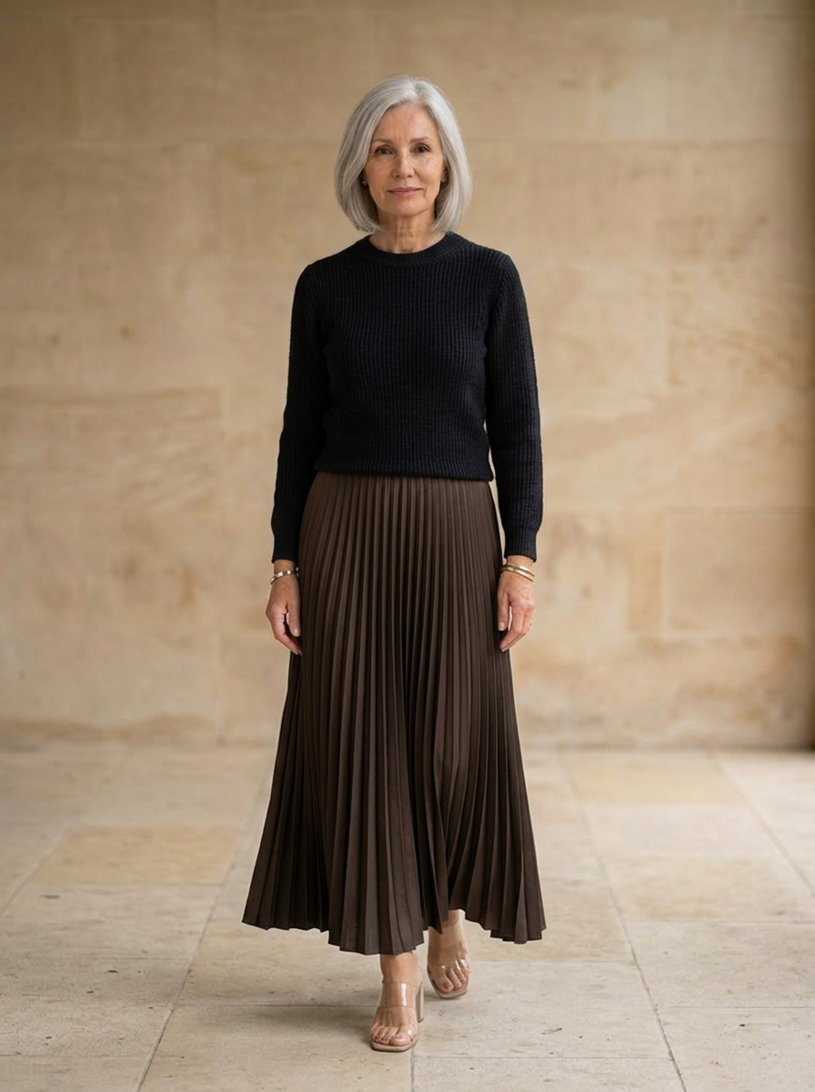 Amélie & Rose | Maxi dress with jumper and pleated skirt