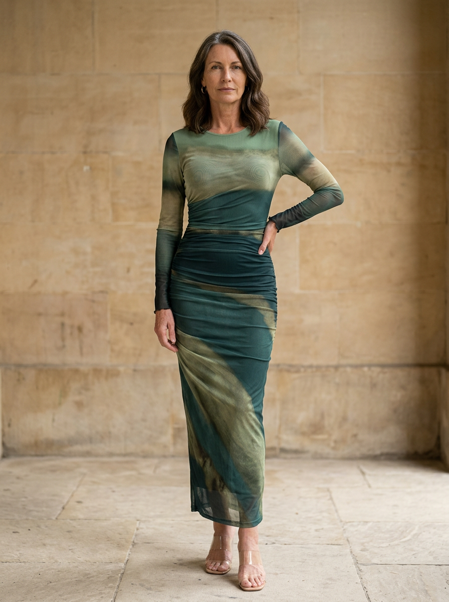 Amélie & Rose™ | The Elara Printed Bodycon Maxi Dress