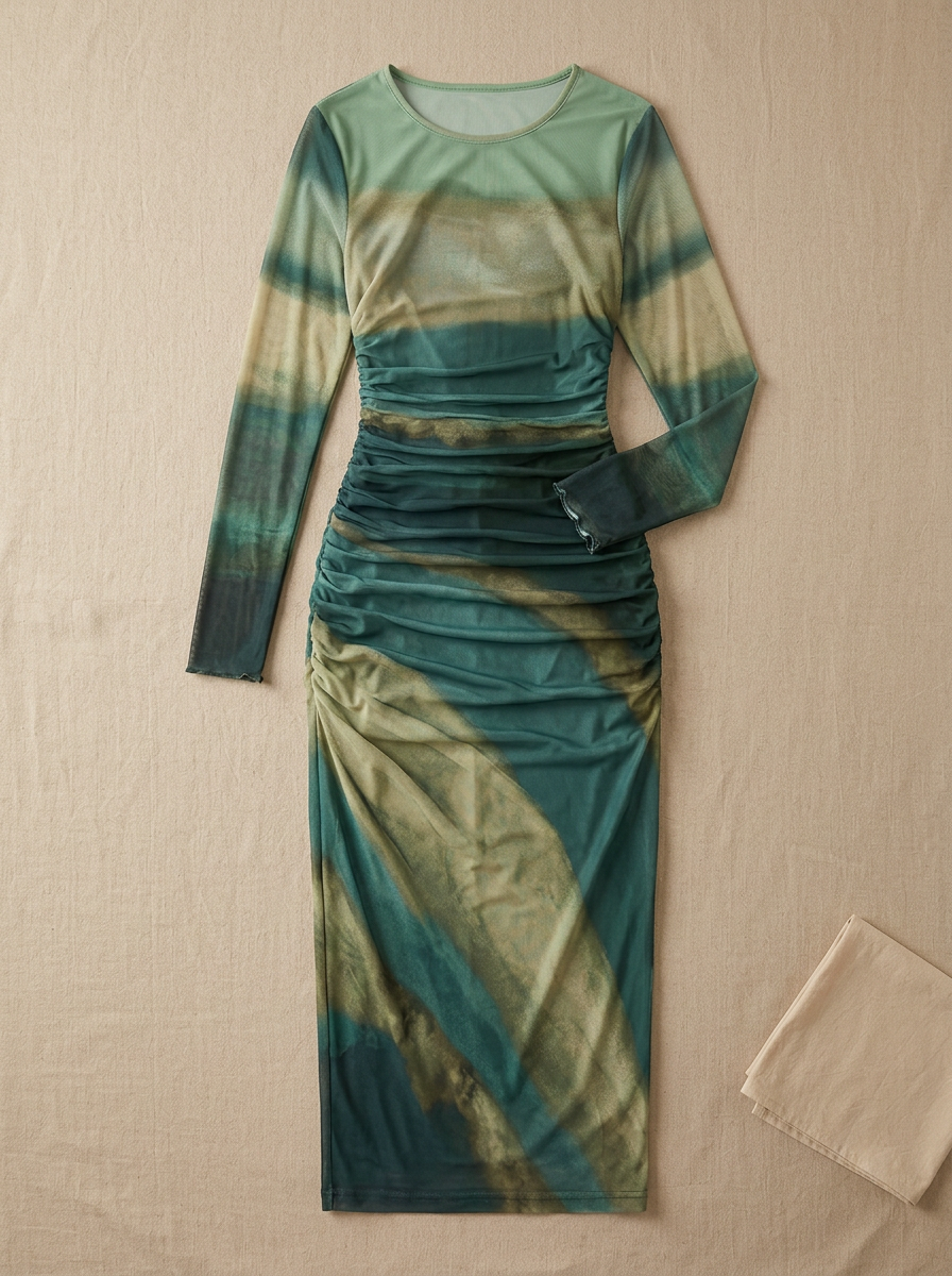 Amélie & Rose™ | The Elara Printed Bodycon Maxi Dress