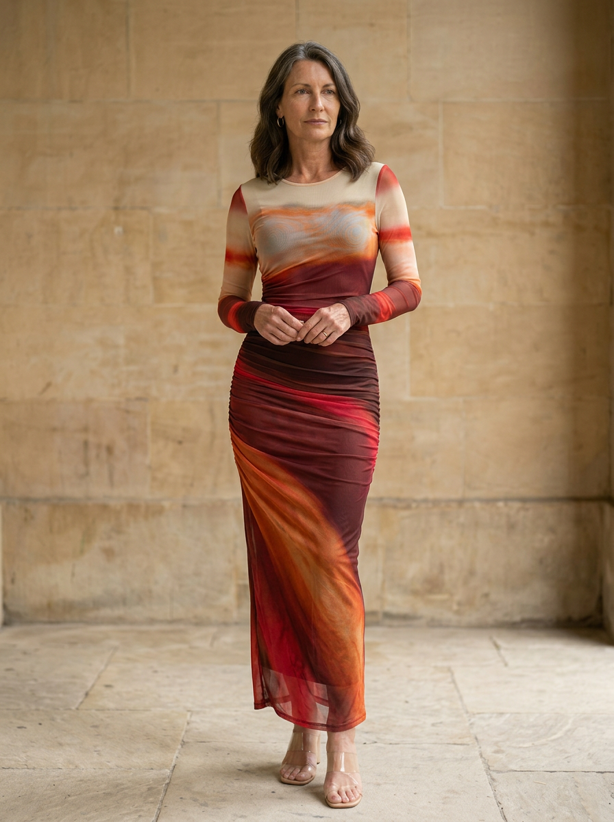 Amélie & Rose™ | The Elara Printed Bodycon Maxi Dress