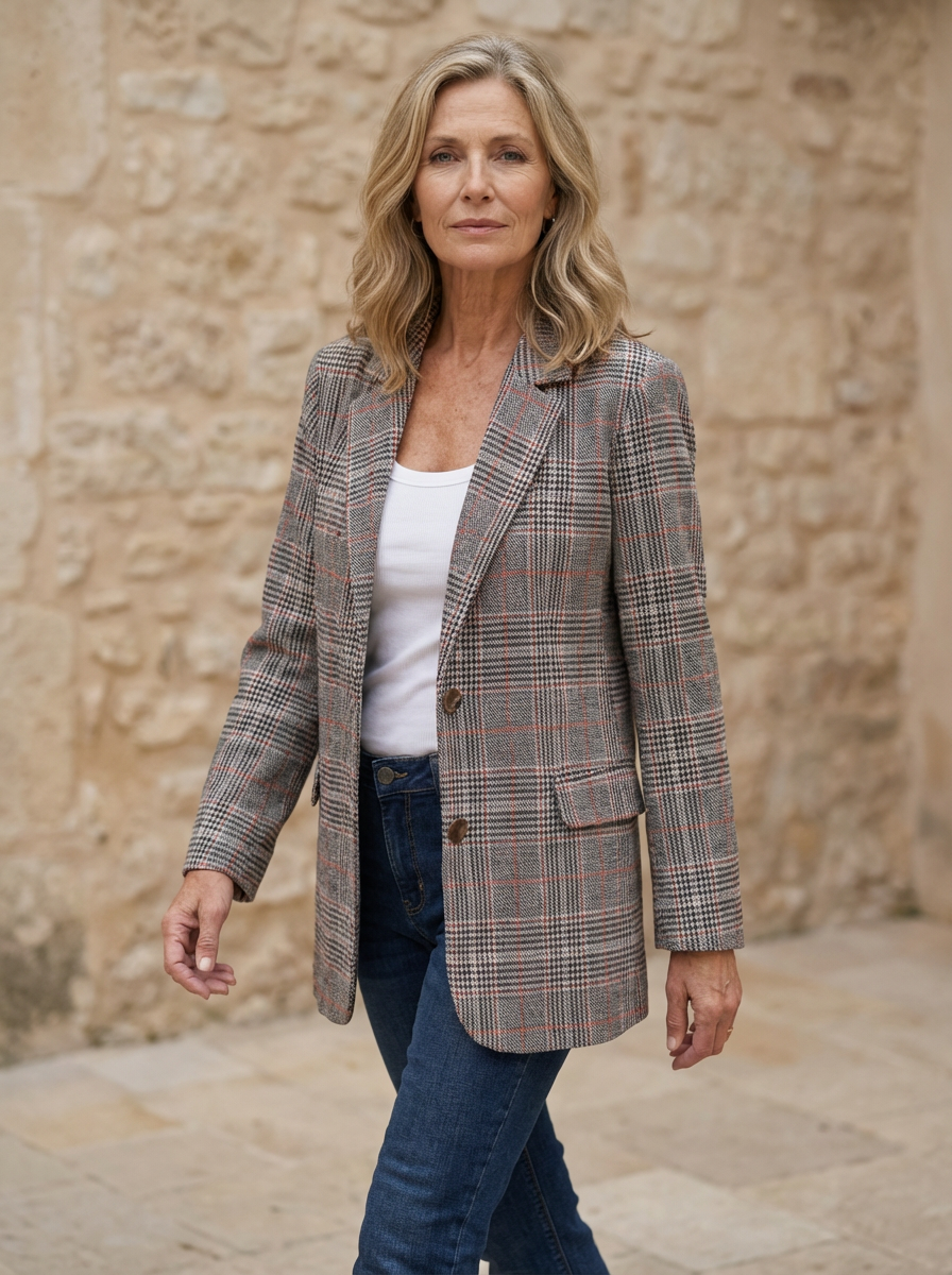 Amélie & Rose | Classic Plaid Blazer