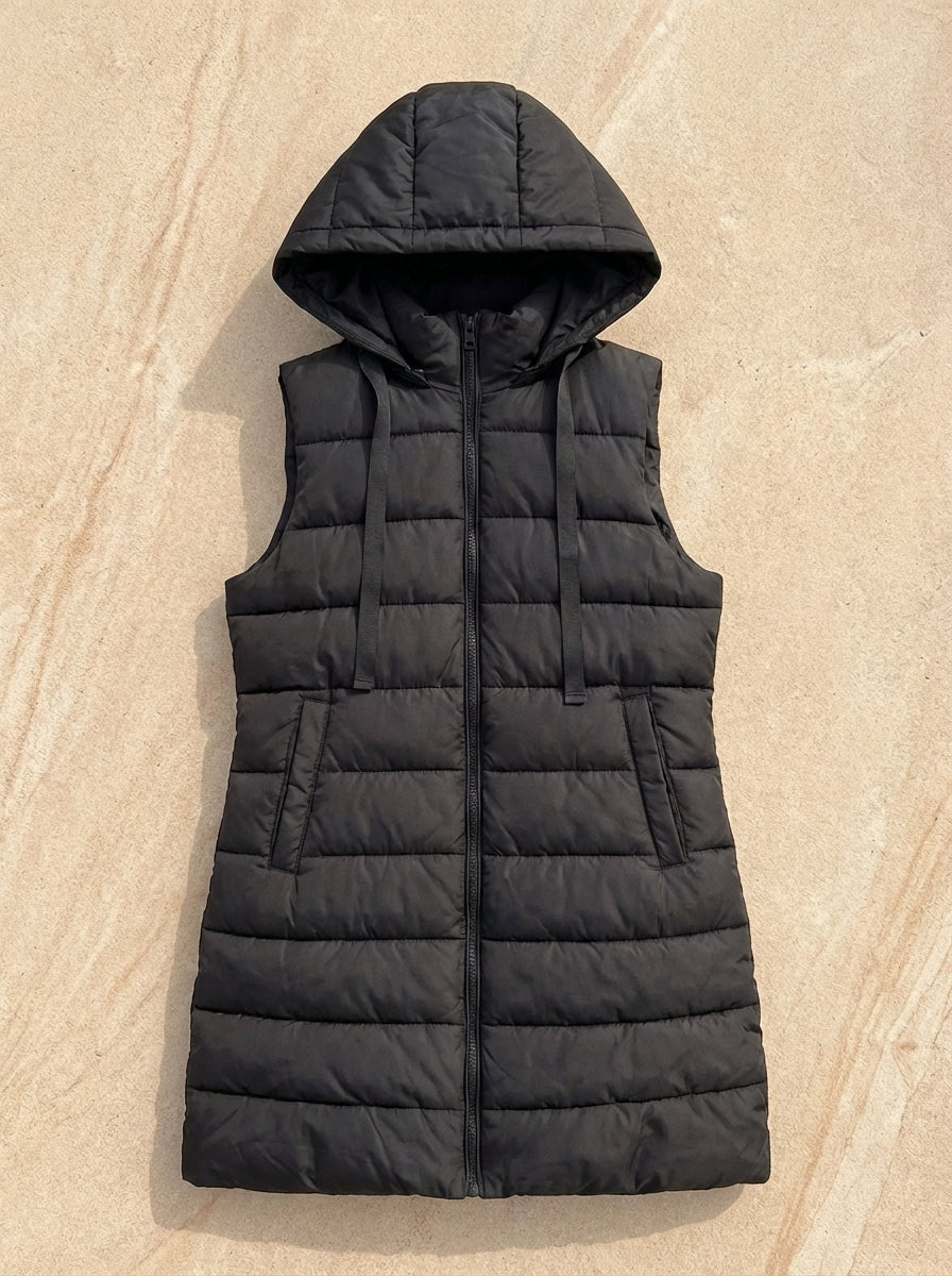 Amélie & Rose | Sleeveless Hooded Puffer Jacket