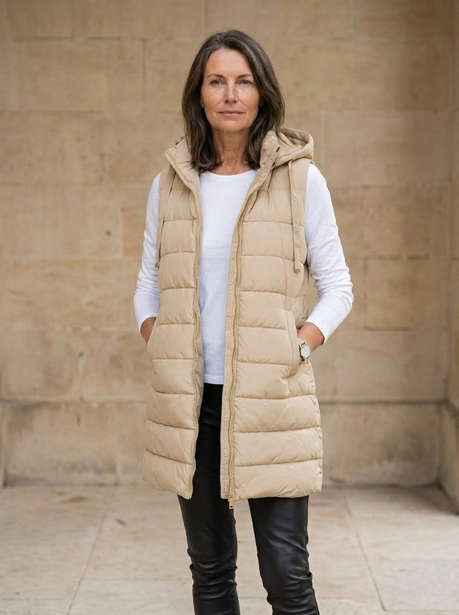 Amélie & Rose | Sleeveless Hooded Puffer Jacket