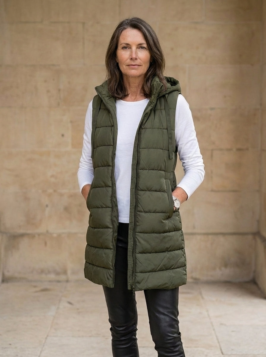 Amélie & Rose | Sleeveless Hooded Puffer Jacket
