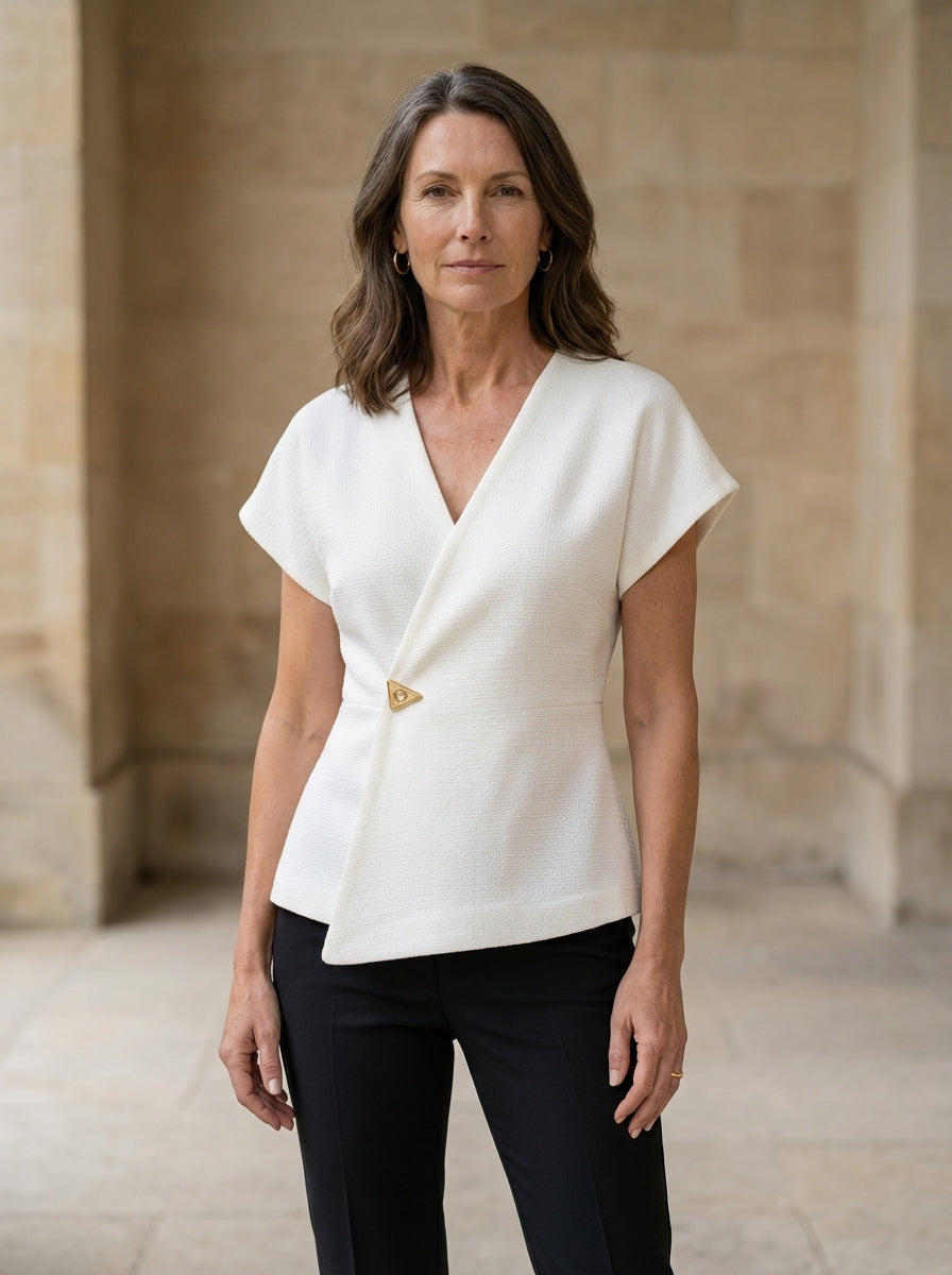 Amélie & Rose | Kylie Cap Sleeve Wrap Blouse