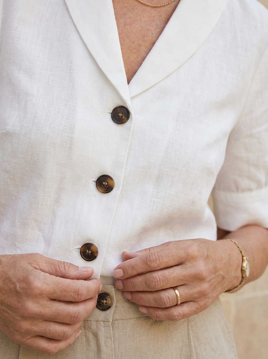 Amélie & Rose | Classic Button Detail Top