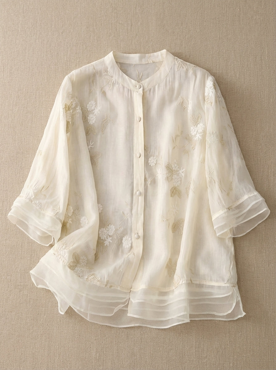 Amélie & Rose | Embroidered Cotton Blouse