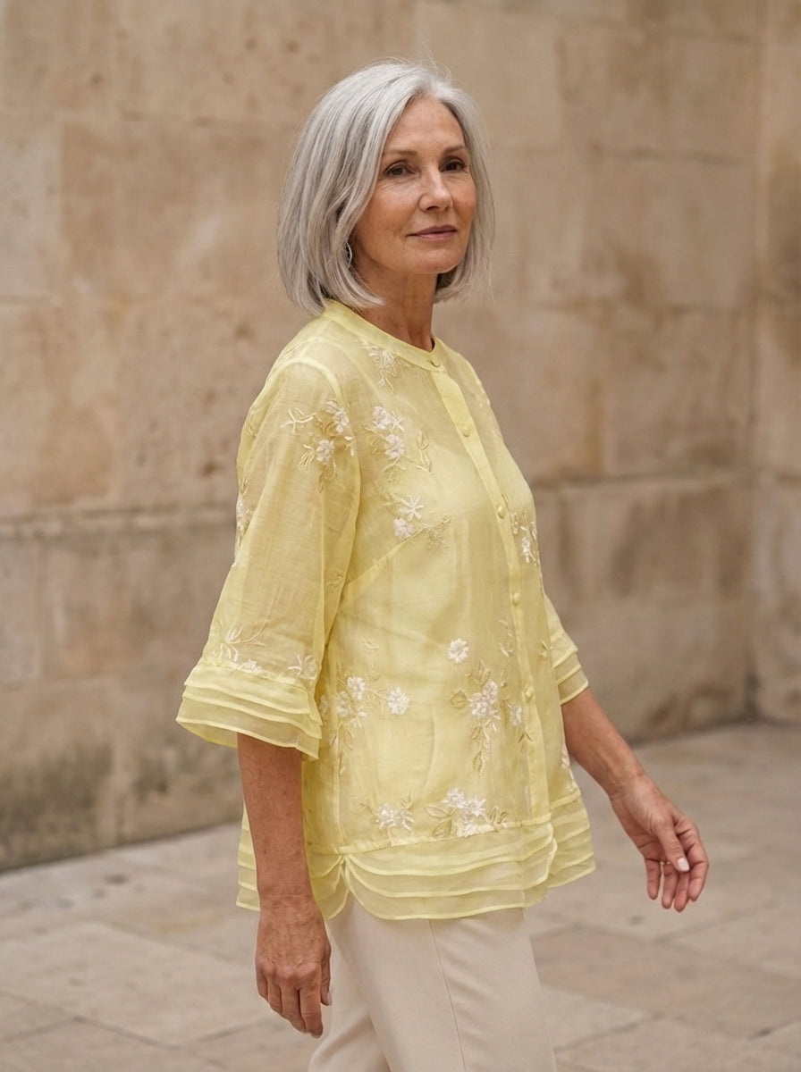 Amélie & Rose | Embroidered Cotton Blouse