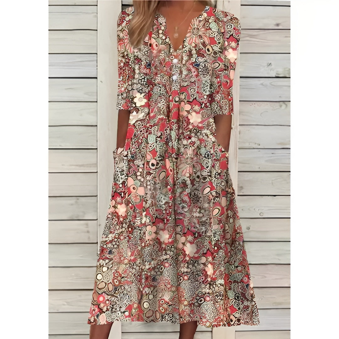 Amélie & Rose | Andrea Stylish Floral Shirt Dress