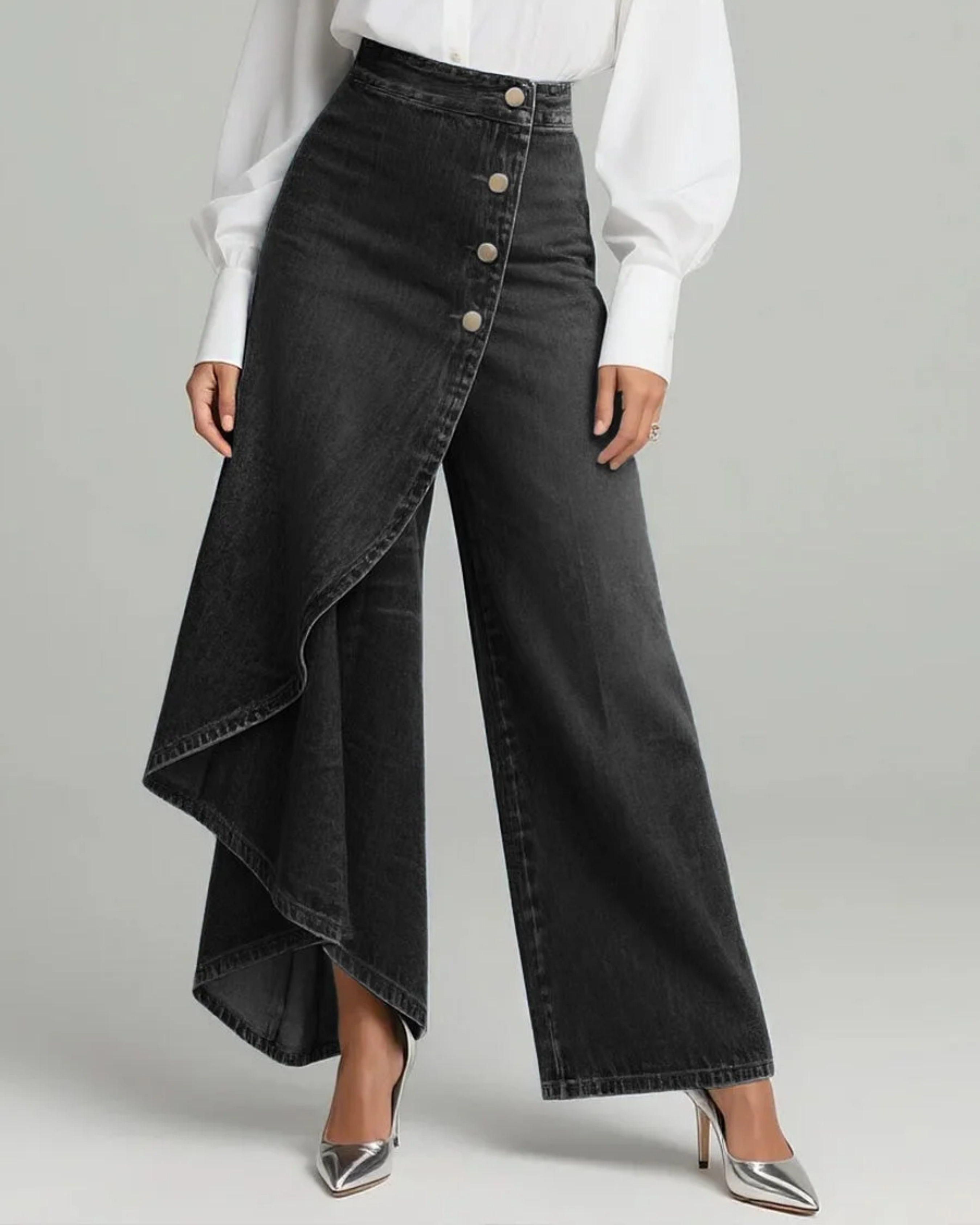Amélie & Rose | The Calvra Denim Wrap Trouser