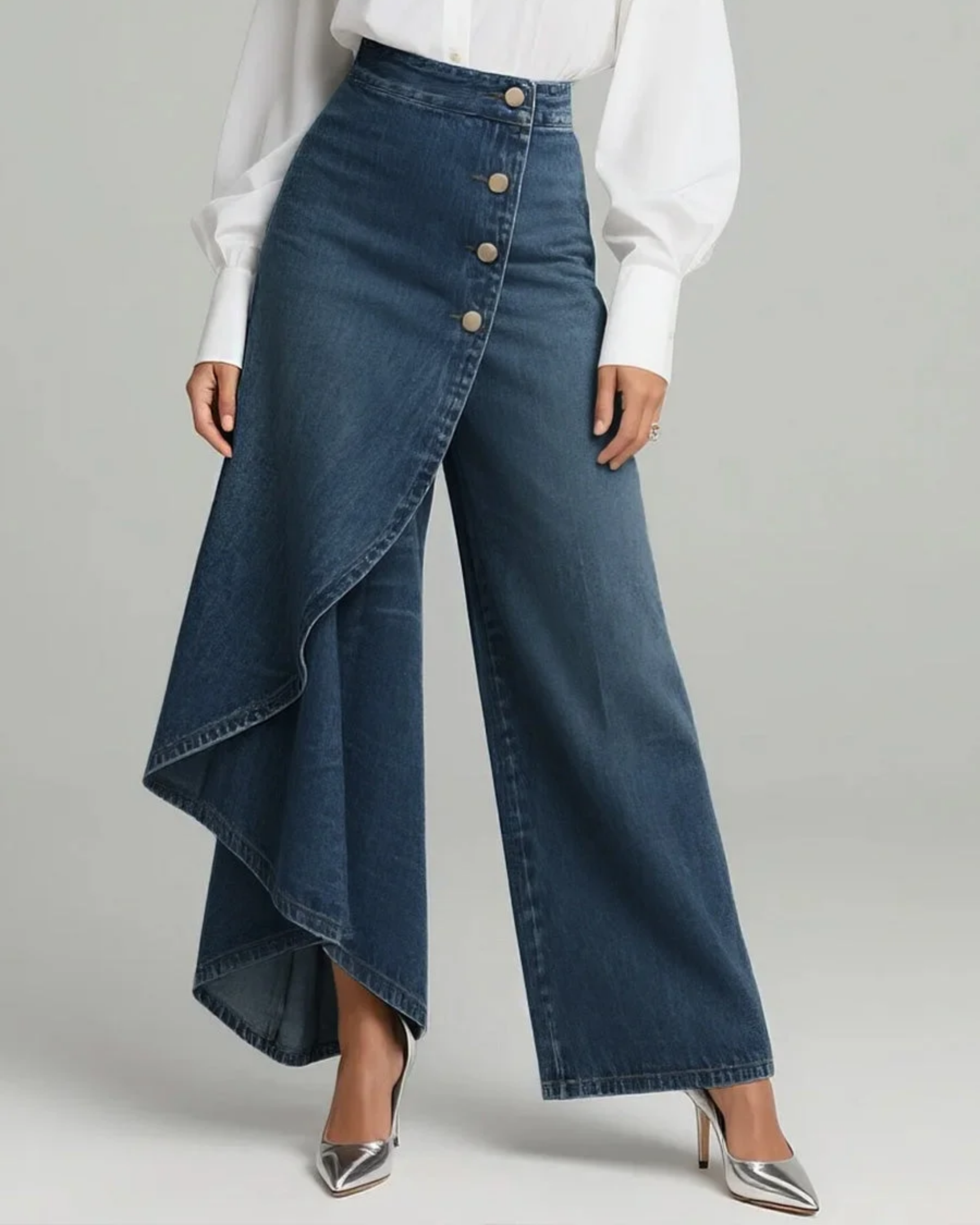 Amélie & Rose | The Calvra Denim Wrap Trouser