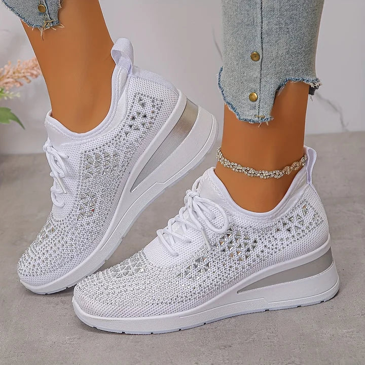 Amélie & Rose™ | Orthopaedic Trainers with Sparkling Rhinestones