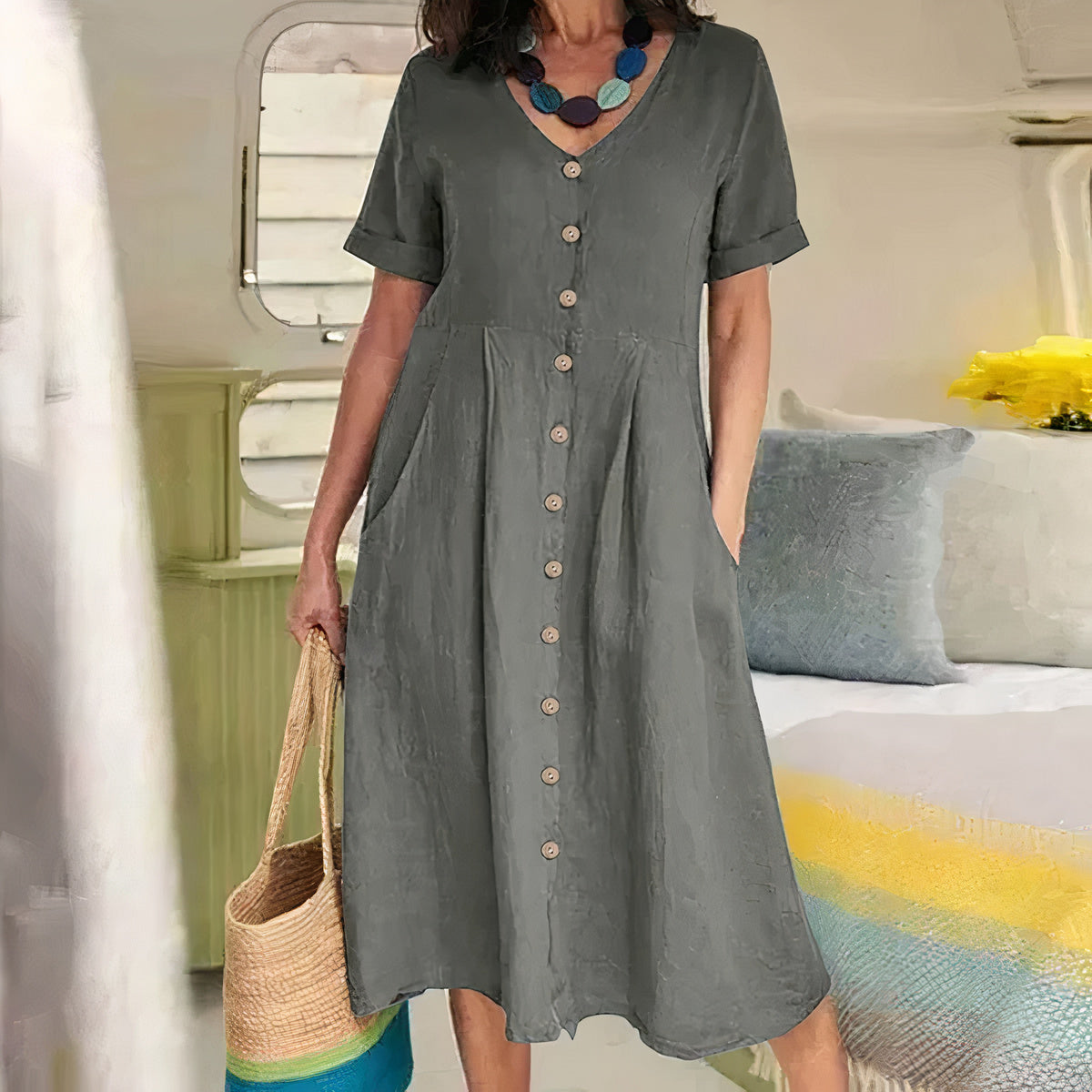 Amélie & Rose™ | Briar Effortless Buttoned Dress
