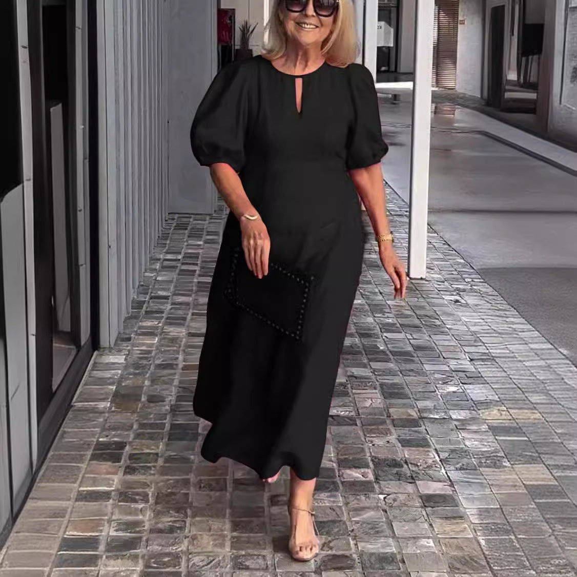 Amélie & Rose™ | Juliana Elegant Puff-Sleeve Dress