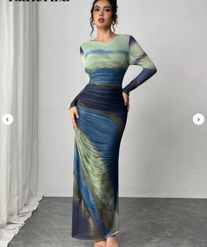 Amélie & Rose™ | The Elara Printed Bodycon Maxi Dress