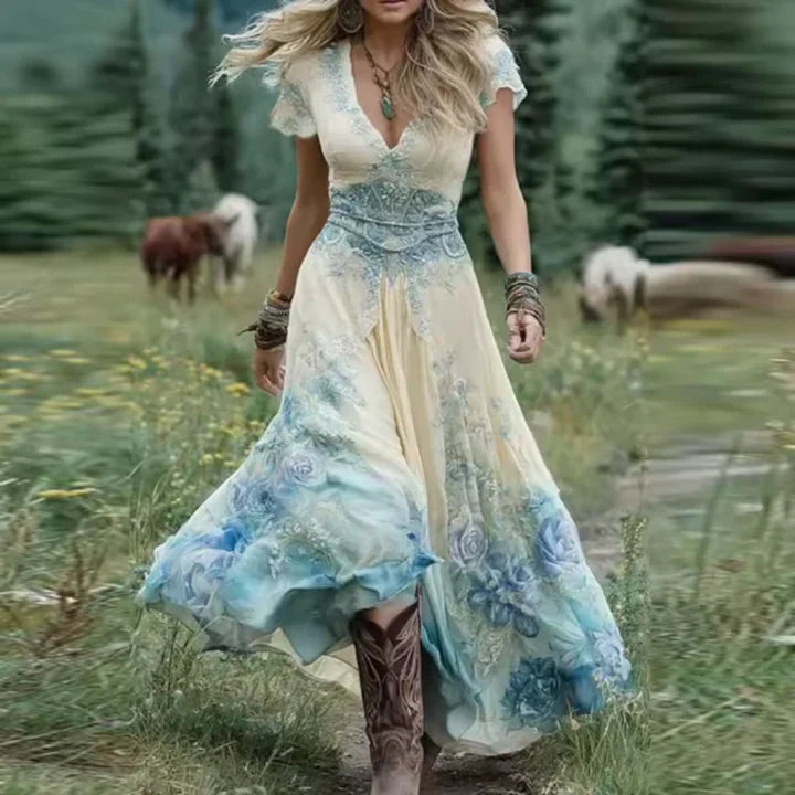 Amélie & Rose | Celestine  Tailored Flowing Floral Dress