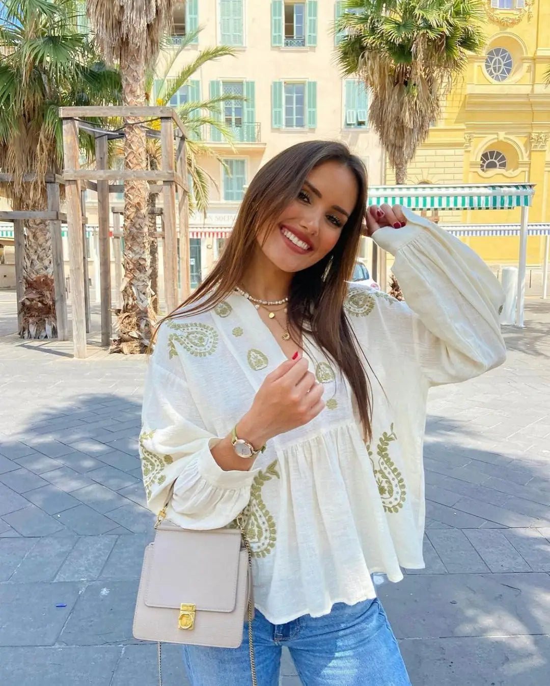 Amélie & Rose™ | Emma - Boho Cotton Blouse