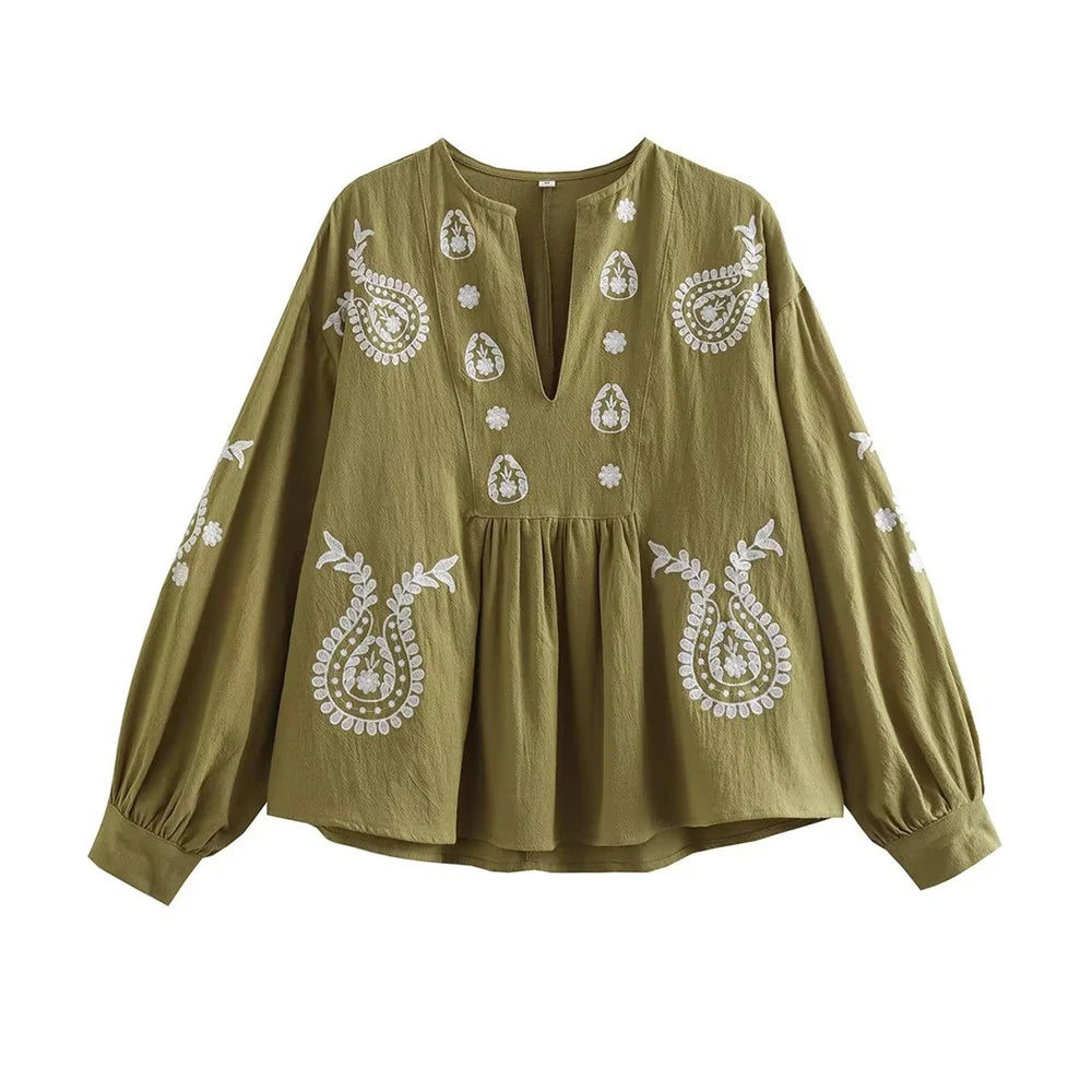 Amélie & Rose™ | Emma - Boho Cotton Blouse