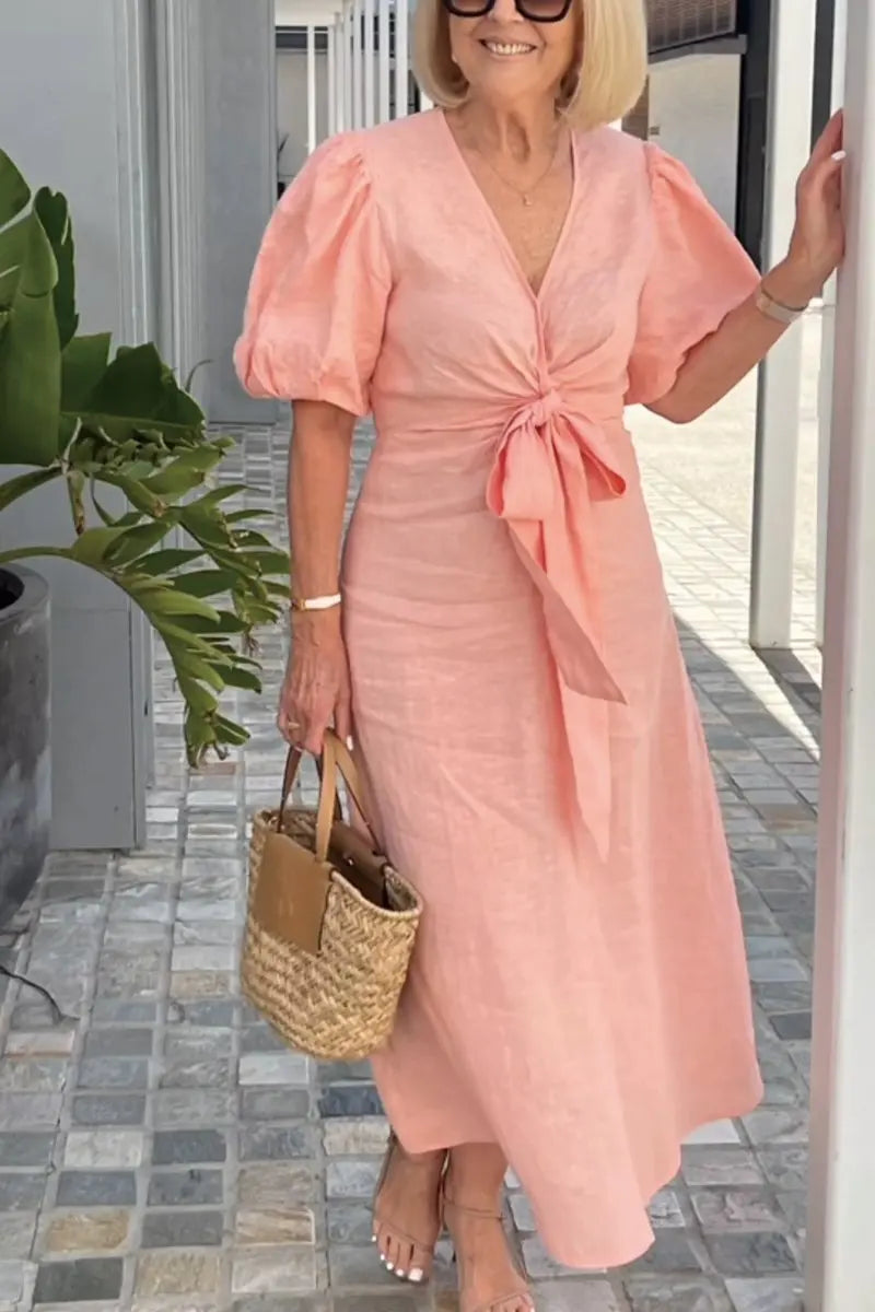 Amélie & Rose™ | Natasha Elegant V-Neck Dress