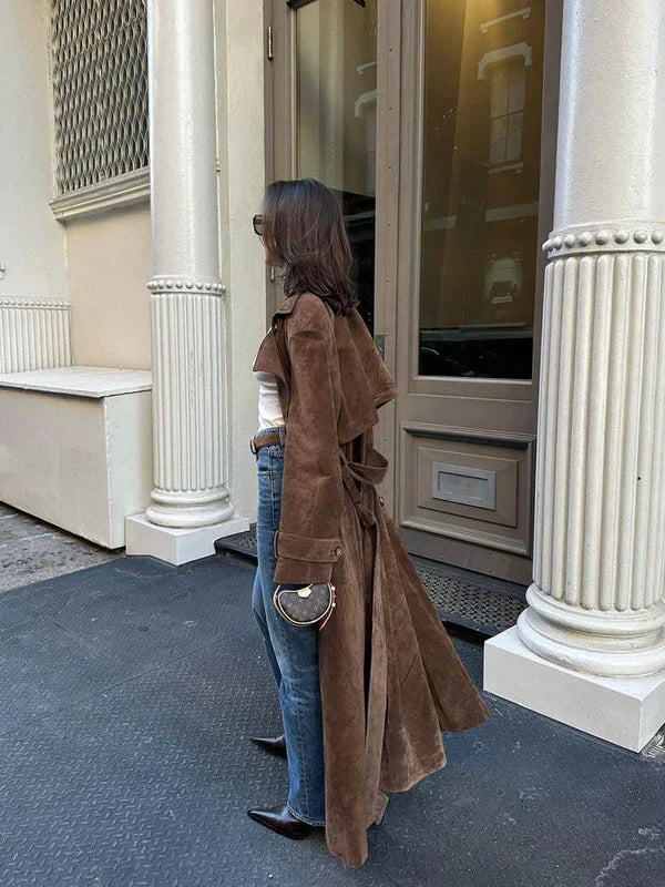 Amélie & Rose™ | Suede Trench Coat