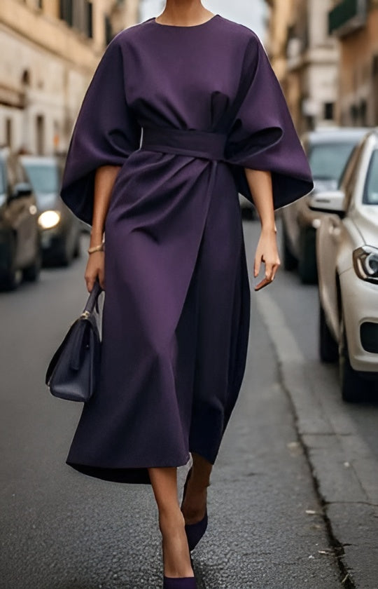 Amélie & Rose™ | Lissey Minimalist Belted Luxe Dress