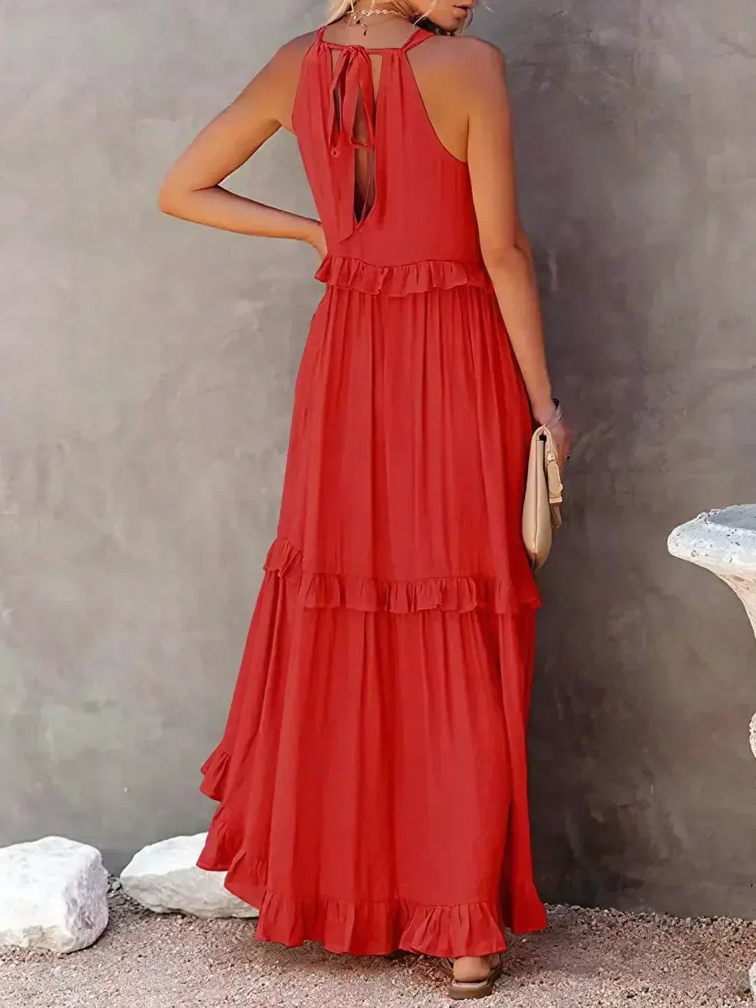 Amélie & Rose™ | Robyn Halter Ruffle Maxi Dress