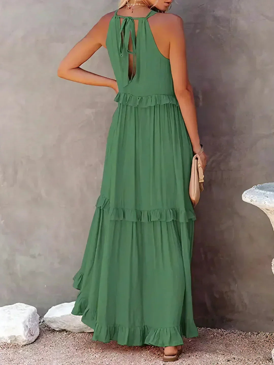Amélie & Rose™ | Robyn Halter Ruffle Maxi Dress
