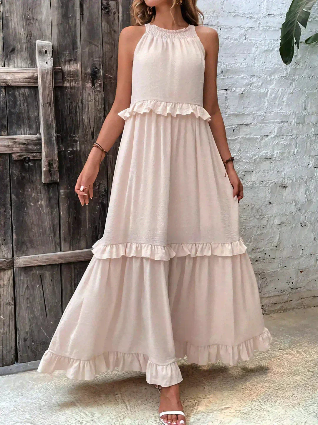 Amélie & Rose™ | Robyn Halter Ruffle Maxi Dress