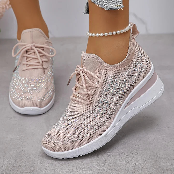 Amélie & Rose™ | Orthopaedic Trainers with Sparkling Rhinestones