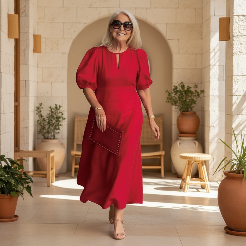 Amélie & Rose™ | Juliana Elegant Puff-Sleeve Dress