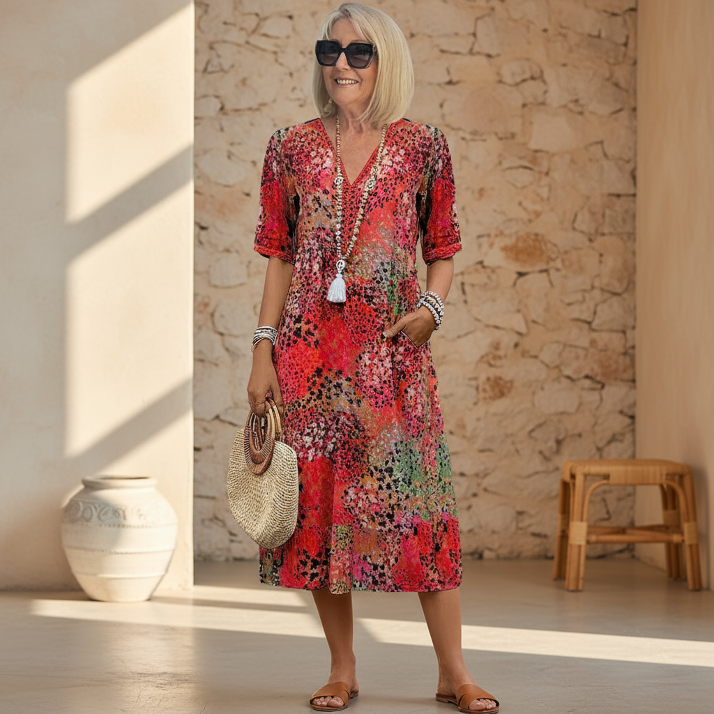 Amélie & Rose™ | Andrea Vibrant Midi Dress