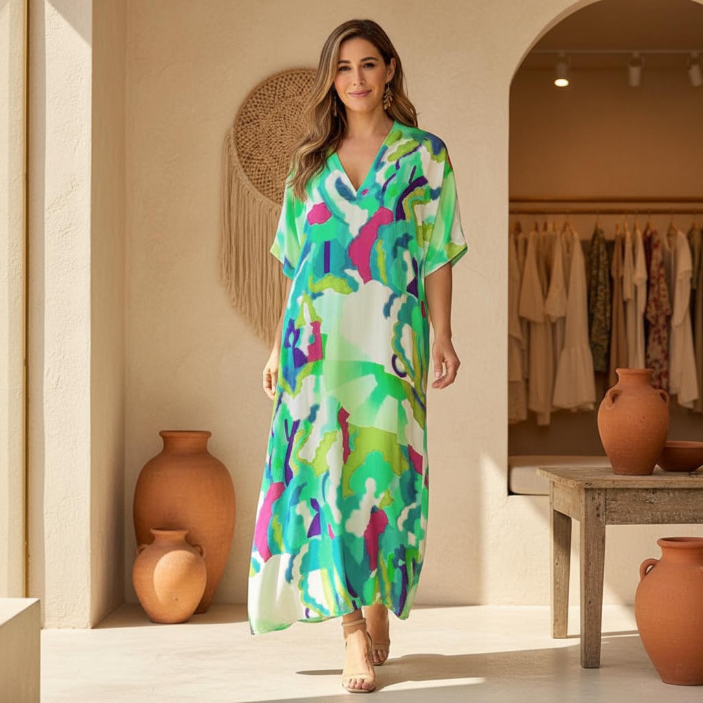 Amélie & Rose™ | Marnie Vibrant Abstract Dress
