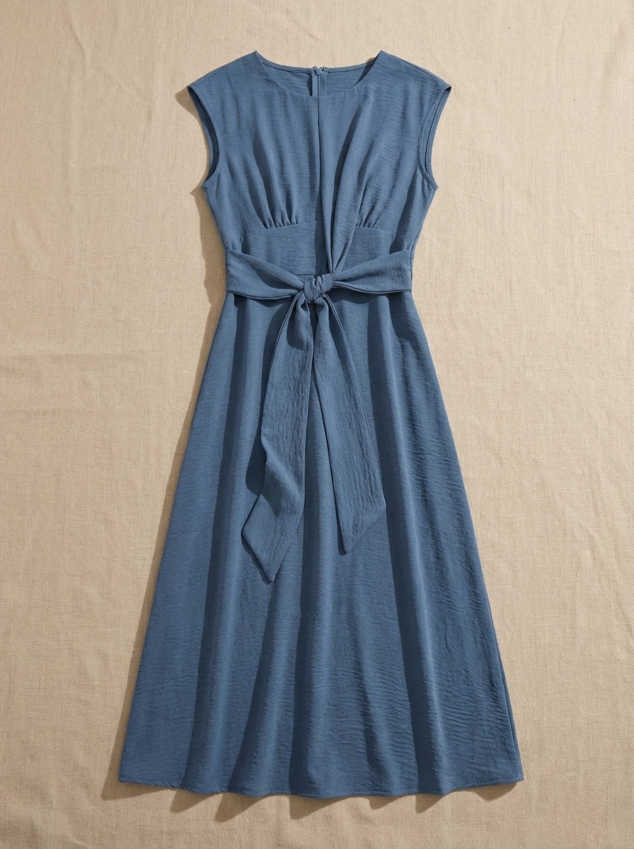 Amélie & Rose | Sleeveless Waist-Tied Midi Dress