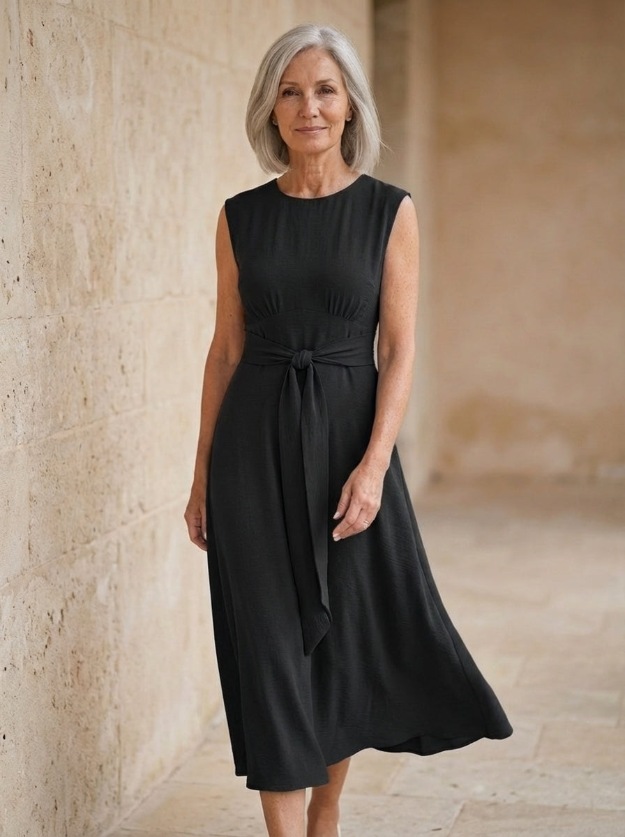 Amélie & Rose | Sleeveless Waist-Tied Midi Dress