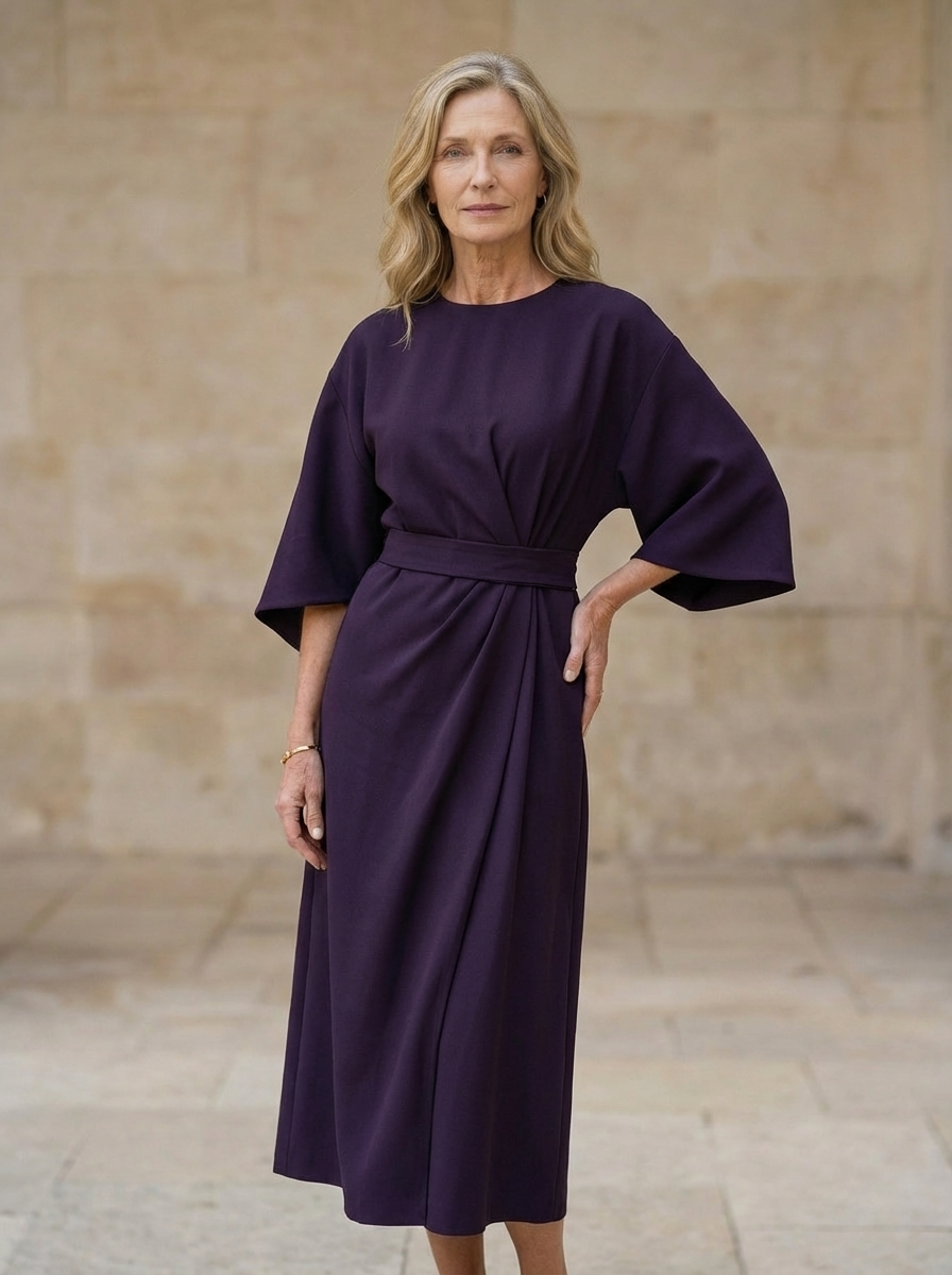 Amélie & Rose | Elegant Dress with Lantern Sleeves and Belt