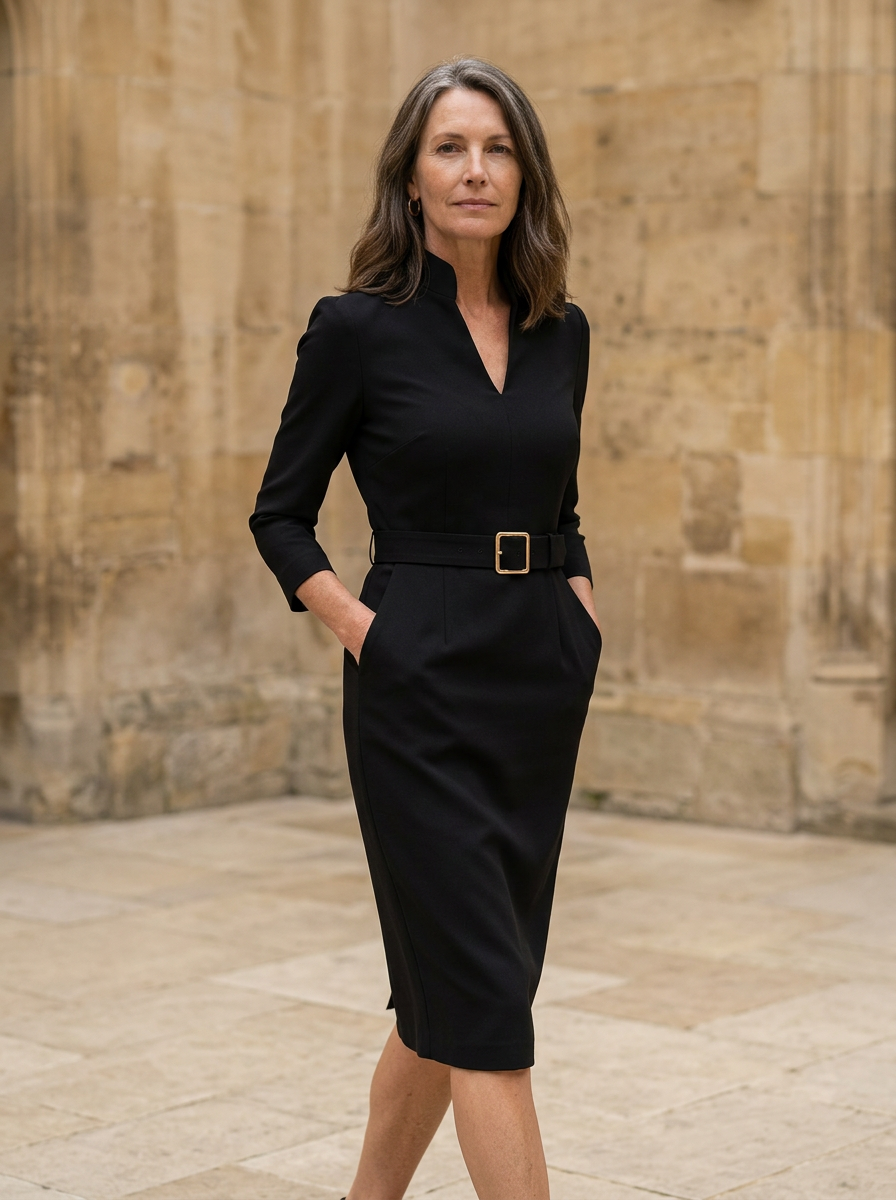 Amélie & Rose | Refined Long Sleeve Midi Dress